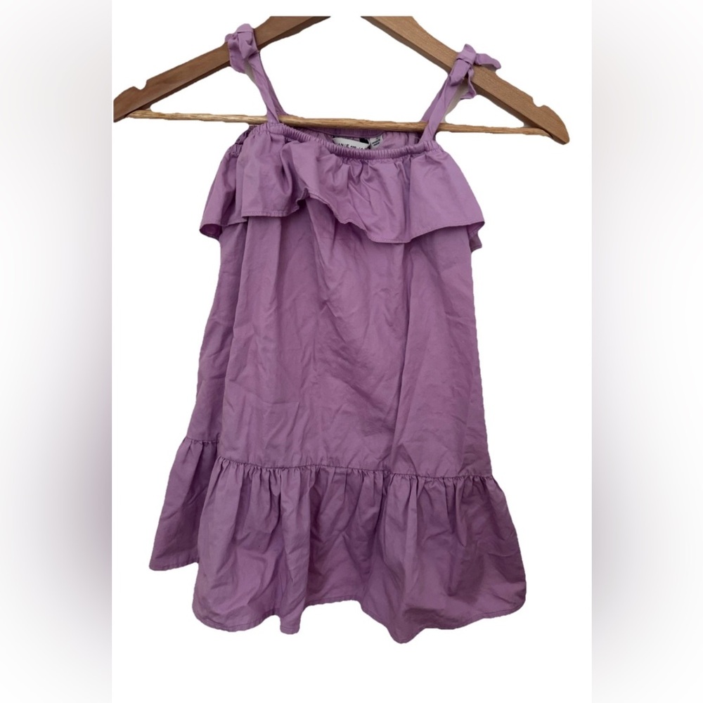 Janie and Jack Purple Ruffle Sleeveless Cotton Dress Size 5